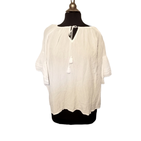 Ana Womens Tassel Top White Size Medium New - Picture 1 of 8